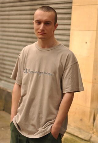 VINTAGE CHAMPION SPELL OUT TSHIRT