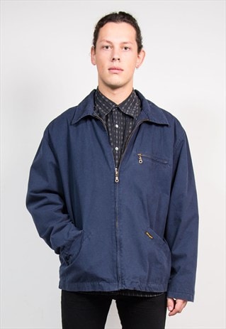 VINTAGE NAVY BLUE WRANGLER BOMBER JACKET