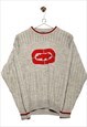 Ecko Sweater Knitted Rhino Motif Pattern Grey/Red/Blue