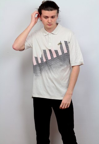 1980'S VINTAGE NIKE POLO T-SHIRT IN WHITE