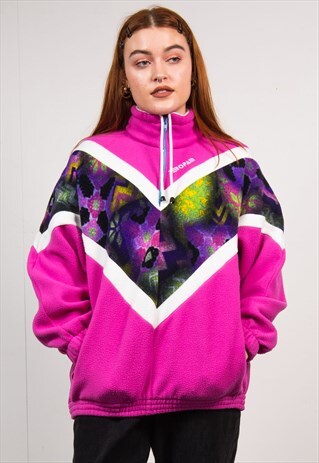 VINTAGE 90'S QUARTER ZIP FLEECE JACKET JUMPER