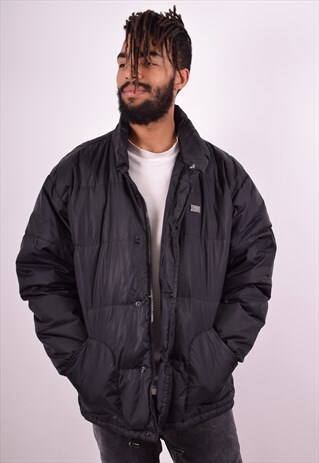 FERRE MENS VINTAGE PADDED JACKET LARGE BLACK 90S