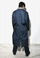 VINTAGE DETECTIVE TRENCH COAT MEN'S BLUE SPRING CLASSIC 90S