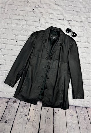 VINTAGE BLACK LEATHER JACKET SIZE 16