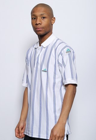 VINTAGE ADIDAS EQUIPMENT LOGO POLO SHIRT WHITE