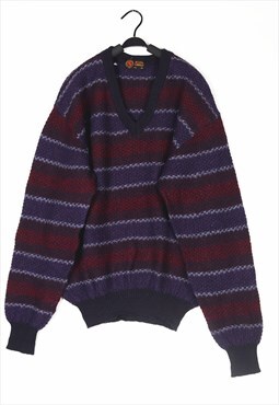 Purple Patterned wool knitwear jumper knit 