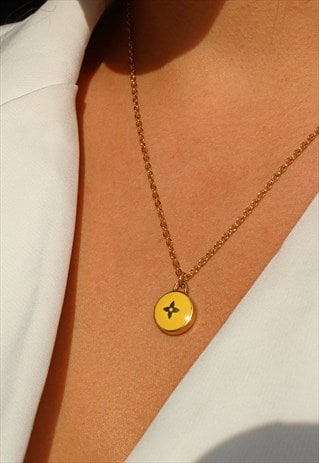 asos marketplace vuitton reworked louis pendant necklace yellow mini jewellery watches