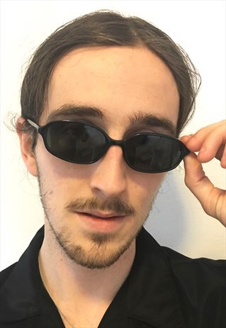 VINTAGE 90S RARE BLACK SLIM UNISEX SUNGLASSES
