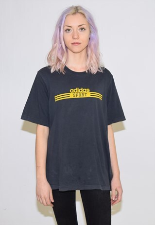 VINTAGE 90S DARK BLUE ADIDAS T SHIRT