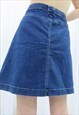 Y2K / 90S VINTAGE BLUE DENIM MINI SKIRT SKORT