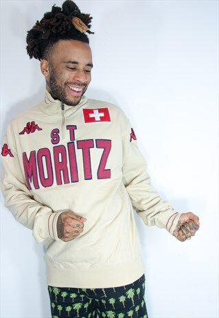 KAPPA 1/4 ZIP EMBROIDED SWEATER