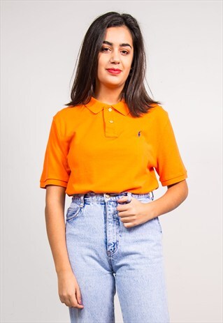90'S VINTAGE BRIGHT ORANGE RALPH LAUREN POLO T-SHIRT