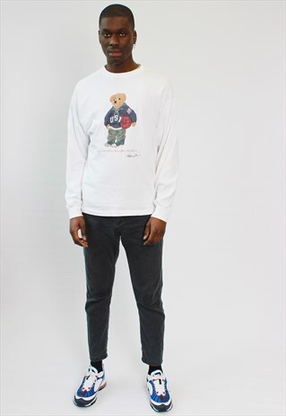 RARE VINTAGE RALPH LAUREN POLO BEAR LONGSLEEVE T-SHIRT