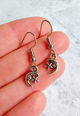 MINI CELESTIAL MOON AND STAR EARRINGS