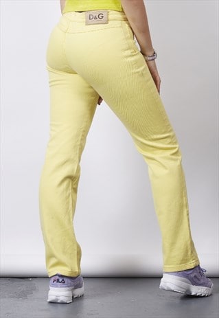 VINTAGE 90'S DOLCE & GABBANA YELLOW POCKET JEANS