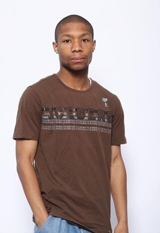 VINTAGE ICEBERG SNOOPY SPELLOUT T-SHIRT BROWN