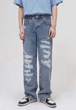 Kalodis Straight Casual Ripped Jeans