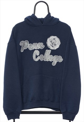 VINTAGE PENN COLLEGE GRAPHIC NAVY HOODIE MENS