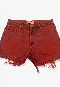 Vintage levi's cut off denim shorts overdyed red w38 BV14570