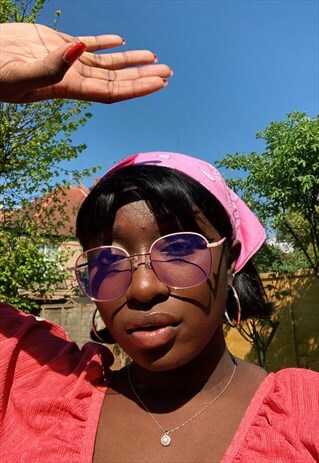 Y2K STYLE REWORKED TWO TONE PINK BANDANA