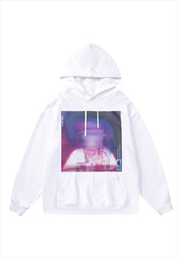 Psychedelic print hoodie abstract pullover psycho jumper 