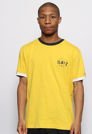 VINTAGE CHAMPION LOGO T-SHIRT YELLOW