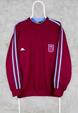 Vintage 80s Kappa Football Trabzonspor Sweatshirt Burgundy