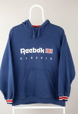 Vintage Reebok hoodie 90s spellout blue 