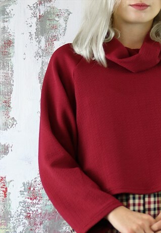 OVERSIZED BOX TOP IN MAROON