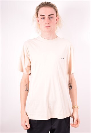 NIKE MENS VINTAGE T-SHIRT TOP LARGE KHAKI 90S