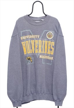 Vintage Michigan Wolverines NCAA Blue Sweatshirt Mens