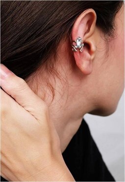 Frog Ear Cuff Earrings Women Sterling Silver Earrings