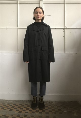 VINTAGE 90' BEAUTIFUL AMAZING UNISEX BLACK WOOL COAT