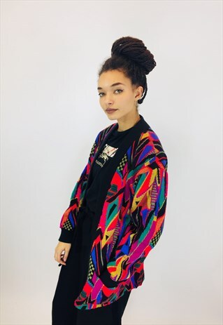 GORGEOUS COLOURFUL FESTIVAL BOHO KNITTED CARDIGAN