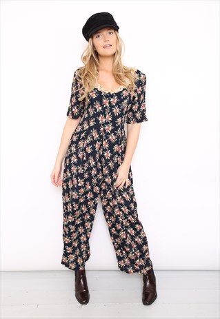 VINTAGE 90S FLORAL PRINT JUMPSUIT
