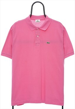 Vintage Lacoste Logo Pink Polo Shirt Womens