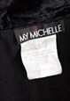 DENIM VEST CROPPED JEAN TANK GILET BLACK BUTTON UP RETRO WAI