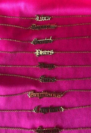 PERSONALISED ARIES STAR SIGN GOLD PLATED ANKLET