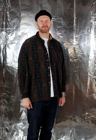 90S AZREC PATTERN CORDUROY SHIRT