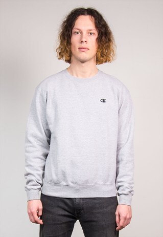 90'S VINTAGE CHAMPION GREY SWEATSHIRT JUMPER