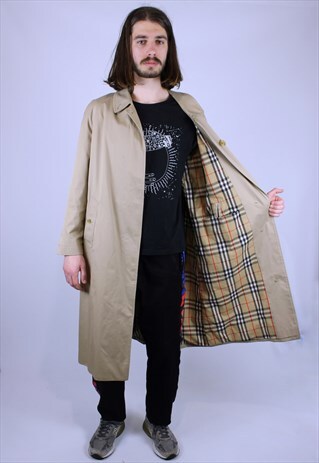 90S VINTAGE BURBERRY TRENCH BEIGE COAT ELEGANT JACKET
