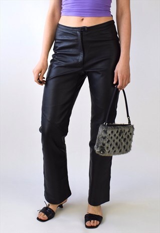 VINTAGE 90S Y2K FAUX FUR BEADED BAGUETTE/MINI SHOULDER BAG