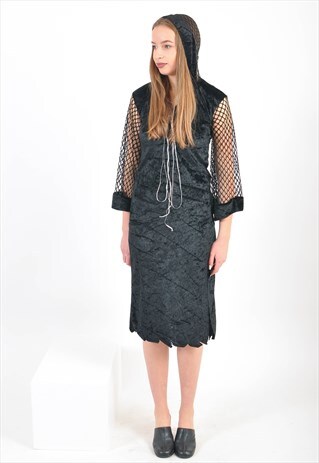 VINTAGE 90'S BLACK VELVET DRESS