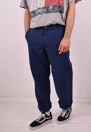 VERSACE MENS VINTAGE TROUSERS W36 L31 BLUE 90S