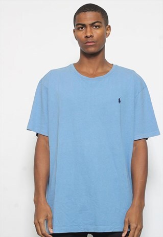 VINTAGE RALPH LAUREN LOGO T-SHIRT BLUE