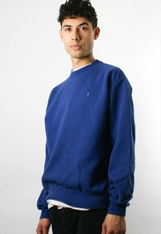 CHAMPION ROUND NECK SWEATSHIRT SWEATER, BLUE