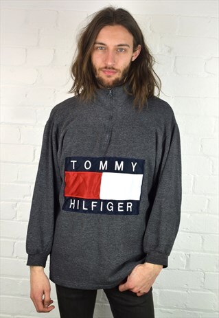 VINTAGE 90'S TOMMY HILFIGER 1/4 ZIP SWEATSHIRT