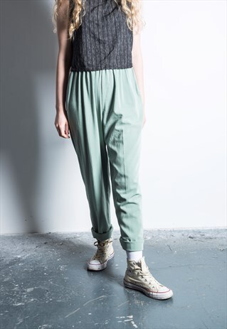 VINTAGE 1990S MINT GREEN HIGH-WAISTED TROUSER