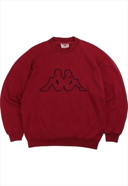 Vintage  Kappa Sweatshirt Heavyweight Crewneck Red Large