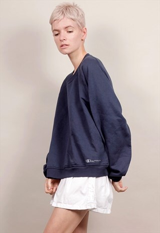 CHAMPION LOGO 90'S OVERSIZED VINTAGE NAVY SWEATSHIRT